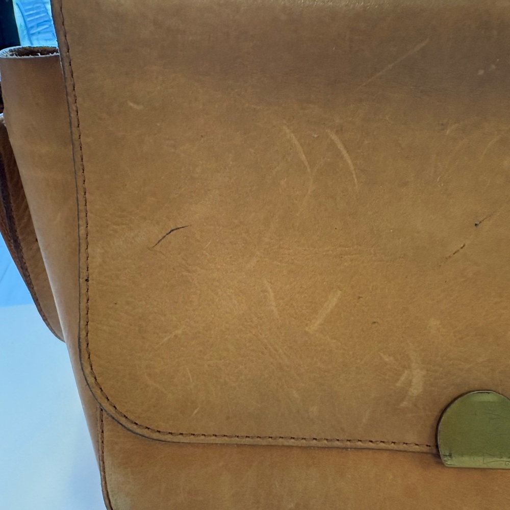 Madewell Tan Distressed Leather Crossbody Bag - Picture 3 of 13